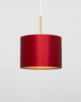 Chilli Red Satin Silk Gold Lining Lampshade