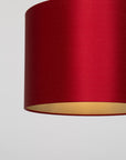 Chilli Red Satin Silk Gold Lining Lampshade