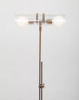 Fluted Double Sphere Smoked Oak Floor Lamp