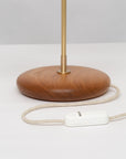 Double Matte White Glass Dome Oak Table Lamp
