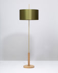 AVOCADO SATIN SILK OAK FLOOR LAMP