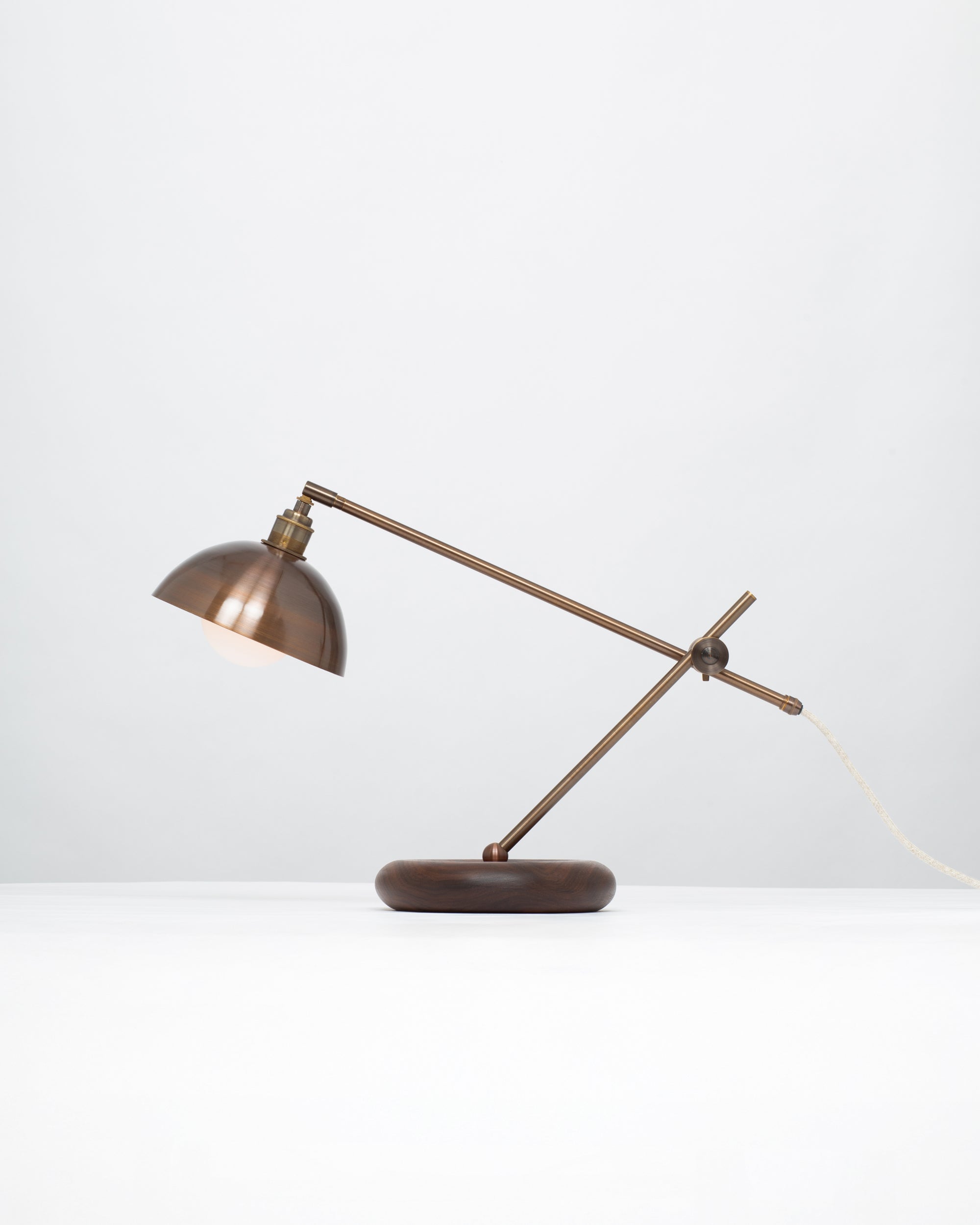 Bronze Dome Cantilever Walnut Table