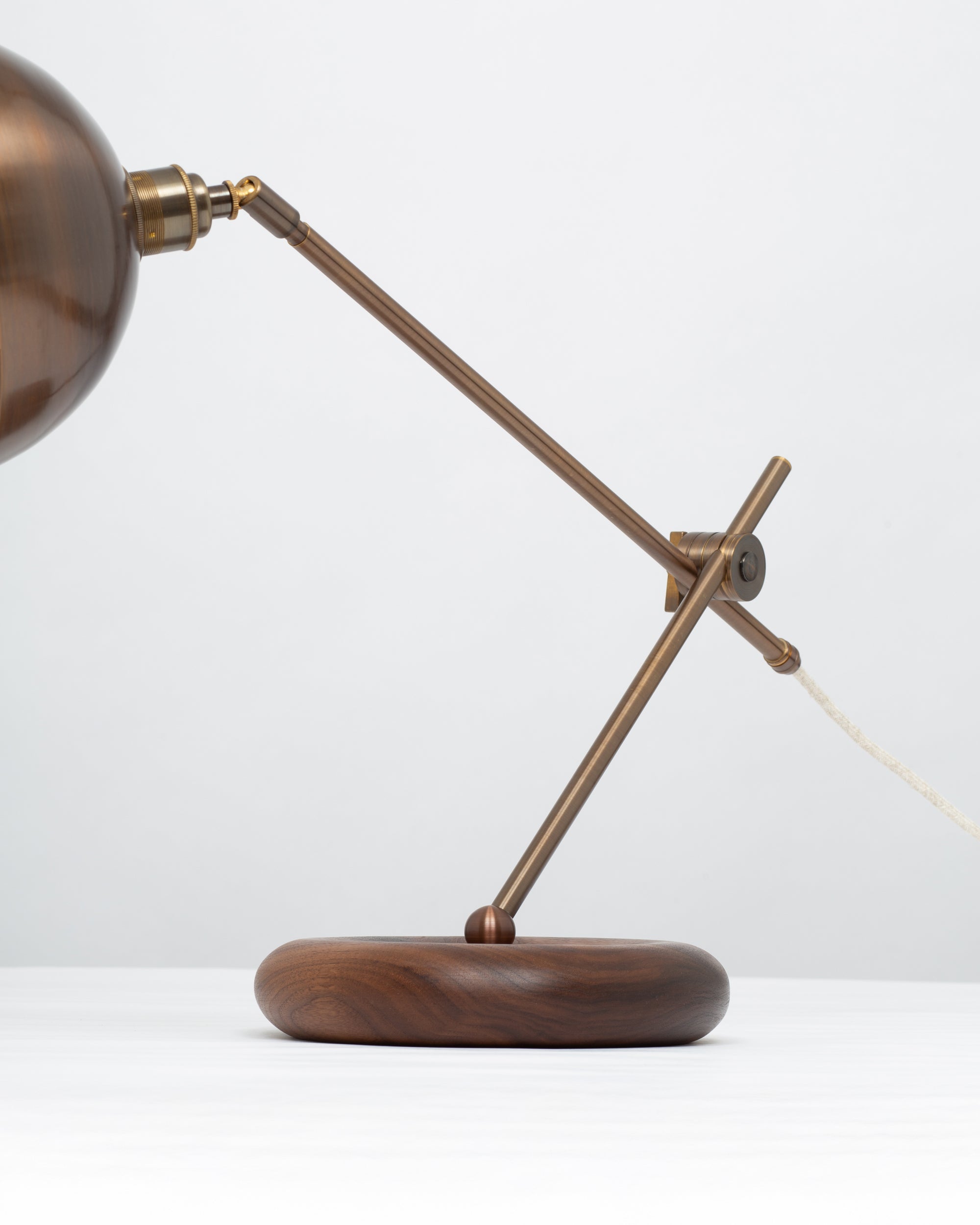 Bronze Dome Cantilever Walnut Table