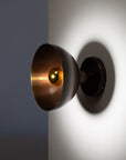 Dark Bronze Dome Gold Mirror Wall Light
