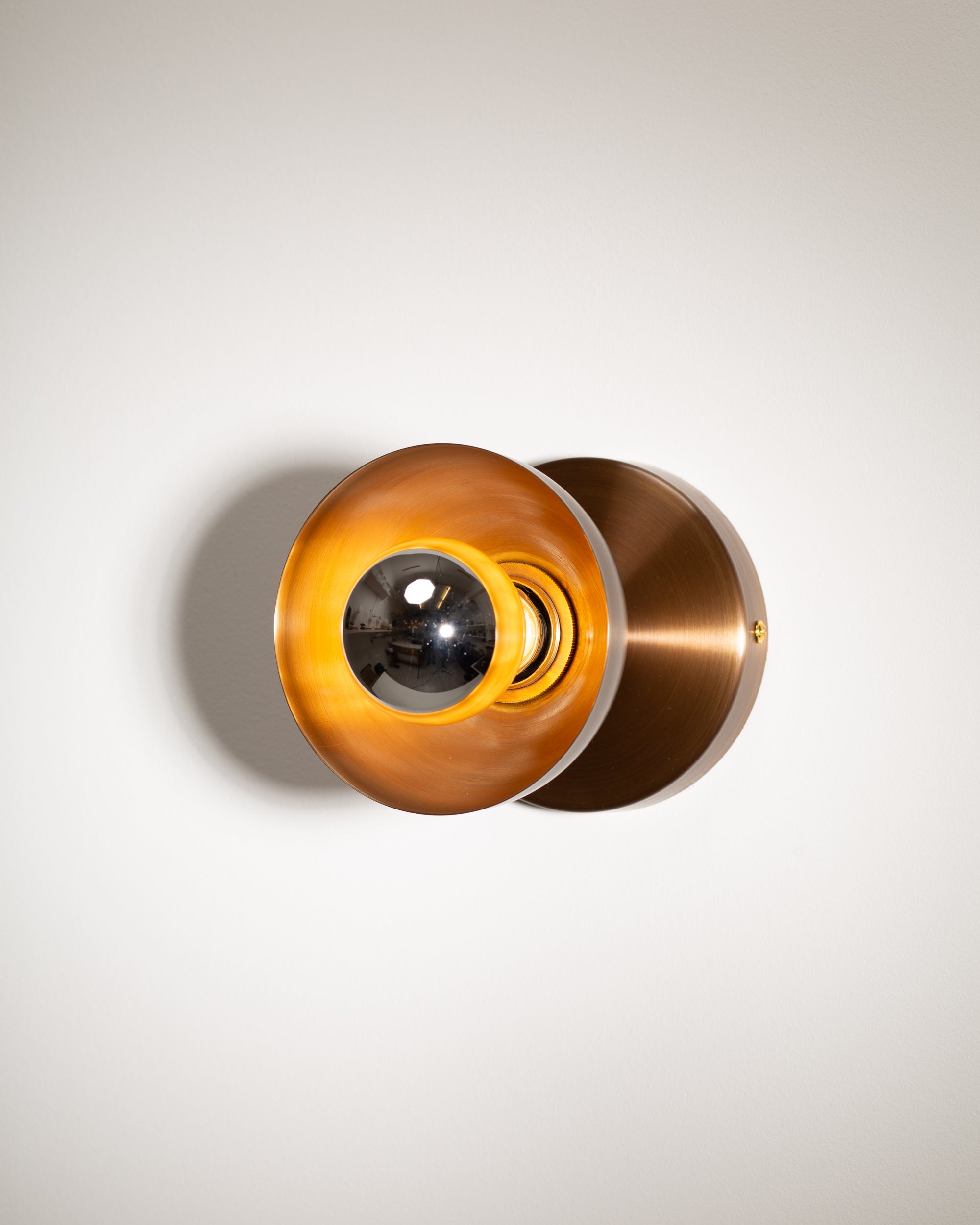 Dark Bronze Dome Silver Mirror Wall Light Small – alex booker studio