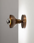 Dark Bronze Dome Silver Mirror Wall Light