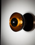 Dark Bronze Dome Silver Mirror Wall Light