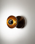Dark Bronze Dome Silver Mirror Wall Light