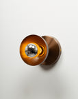 Dark Bronze Dome Silver Mirror Wall Light