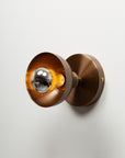 Dark Bronze Dome Silver Mirror Wall Light