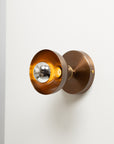 Dark Bronze Dome Silver Mirror Wall Light