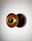 Dark Bronze Dome Silver Mirror Wall Light