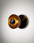 Dark Bronze Dome Silver Mirror Wall Light