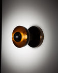Dark Bronze Dome Silver Mirror Wall Light
