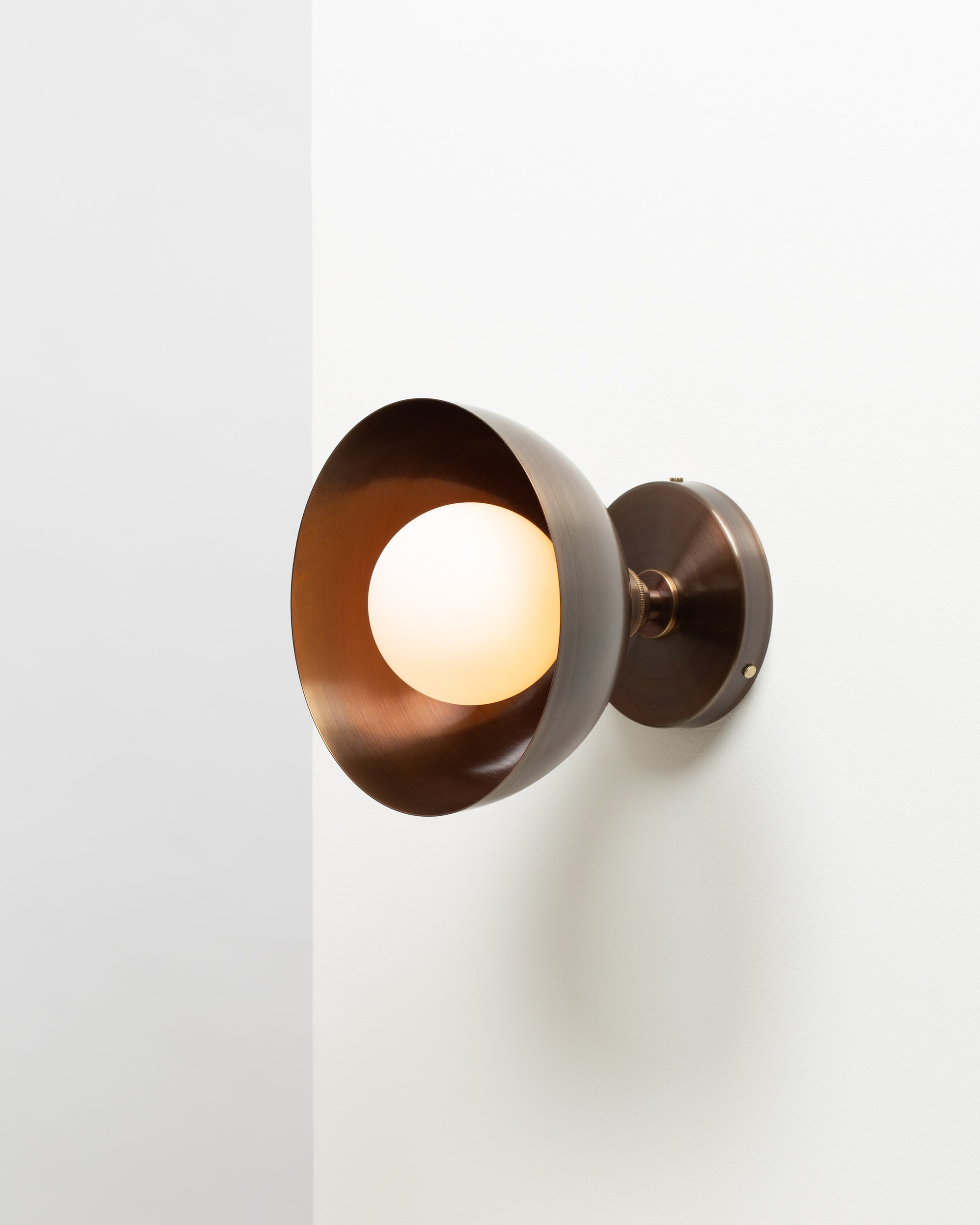 Dark Bronze Dome Sphere Wall Light