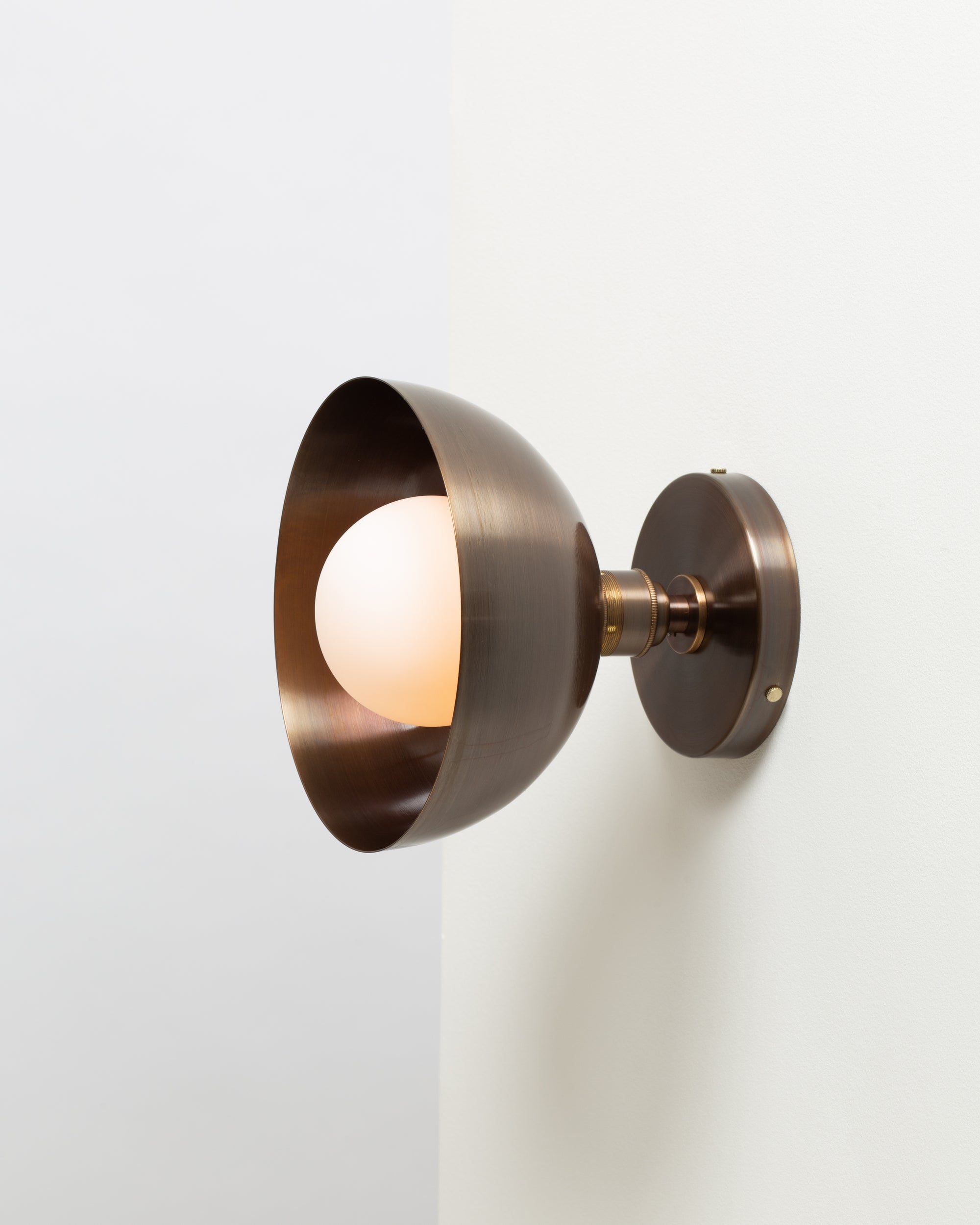 Dark Bronze Dome Sphere Wall Light