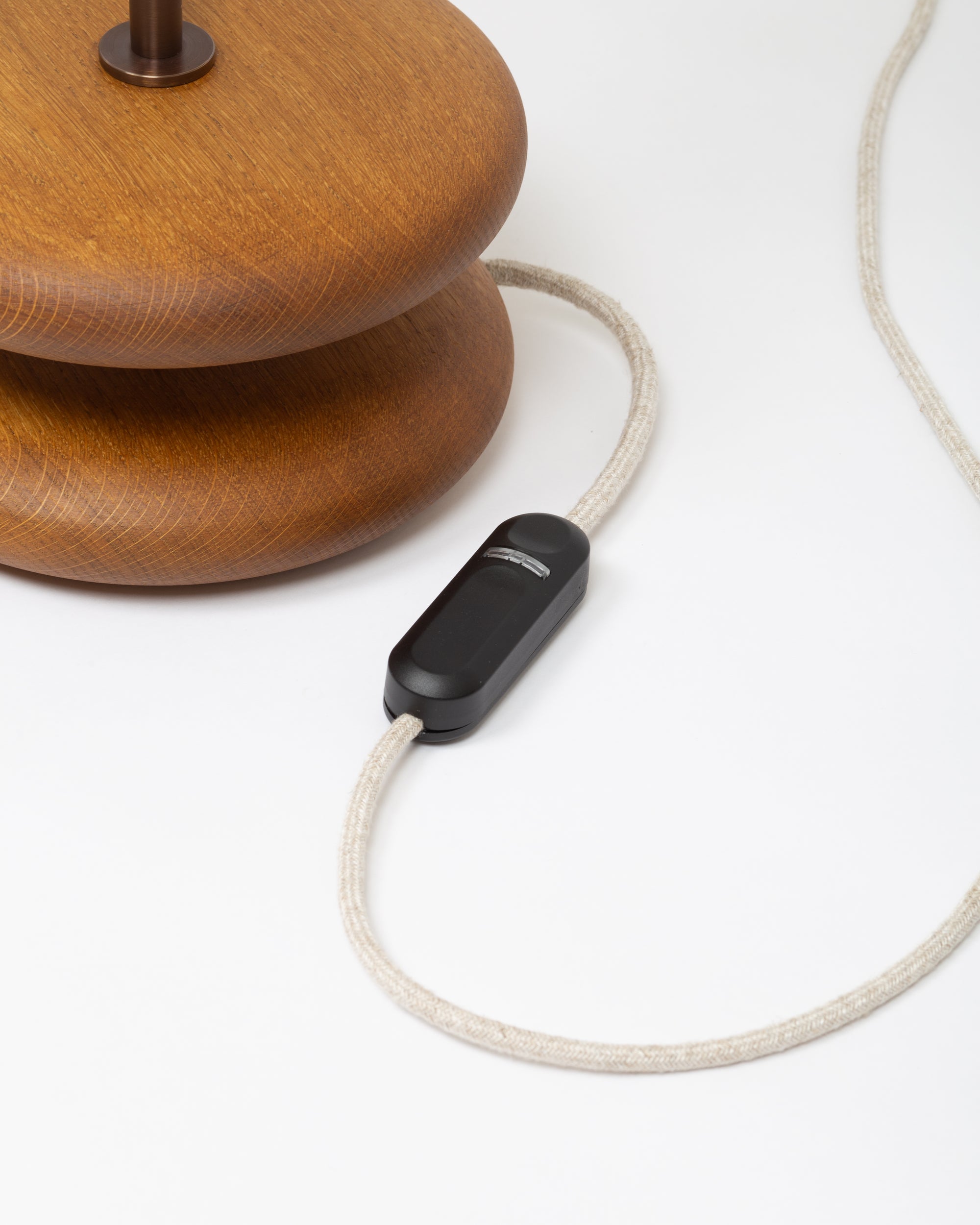 Smoked Oak Double Pebble Sphere Bronze Dome Table Lamp