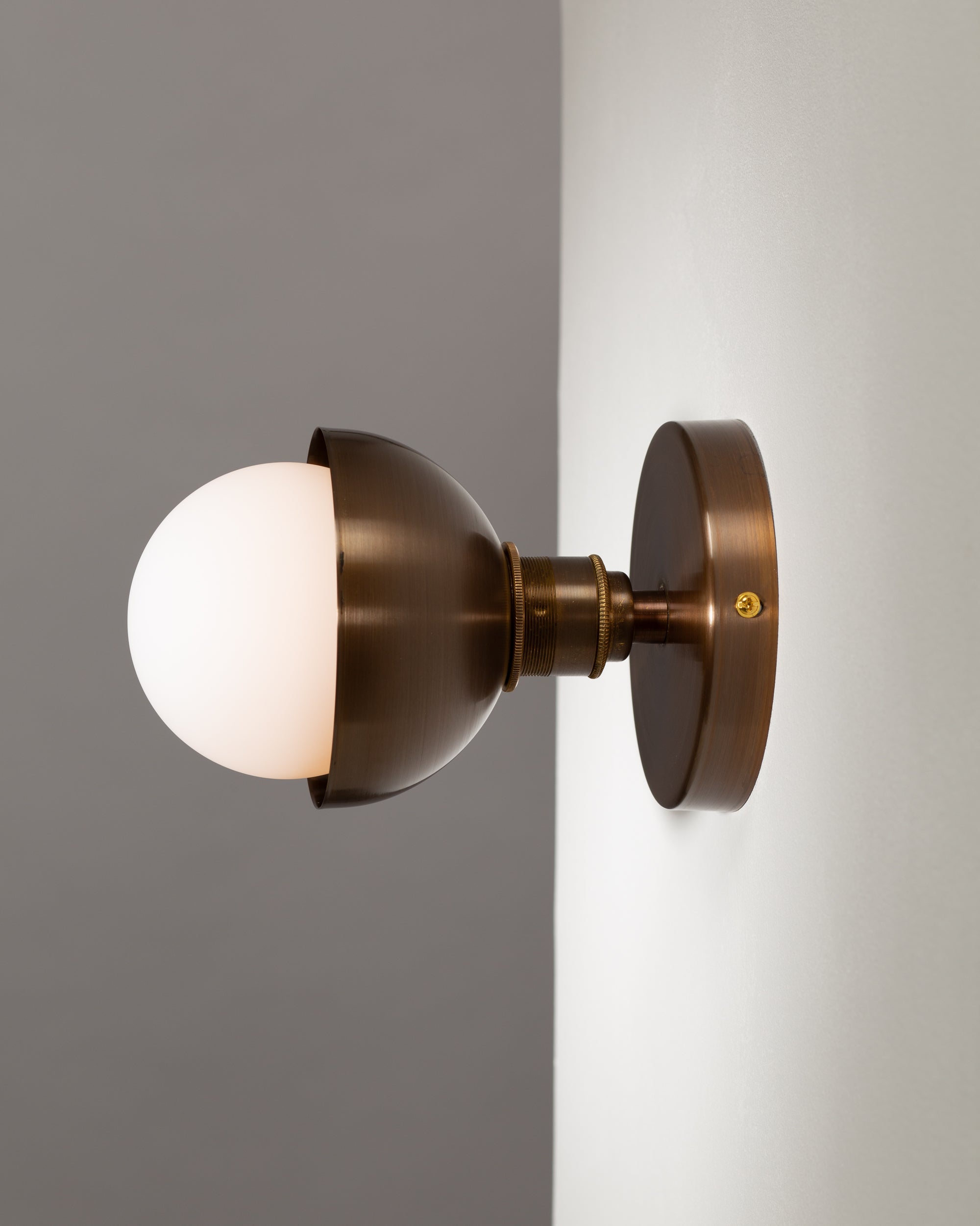 Dark Bronze Dome Sphere Wall Light