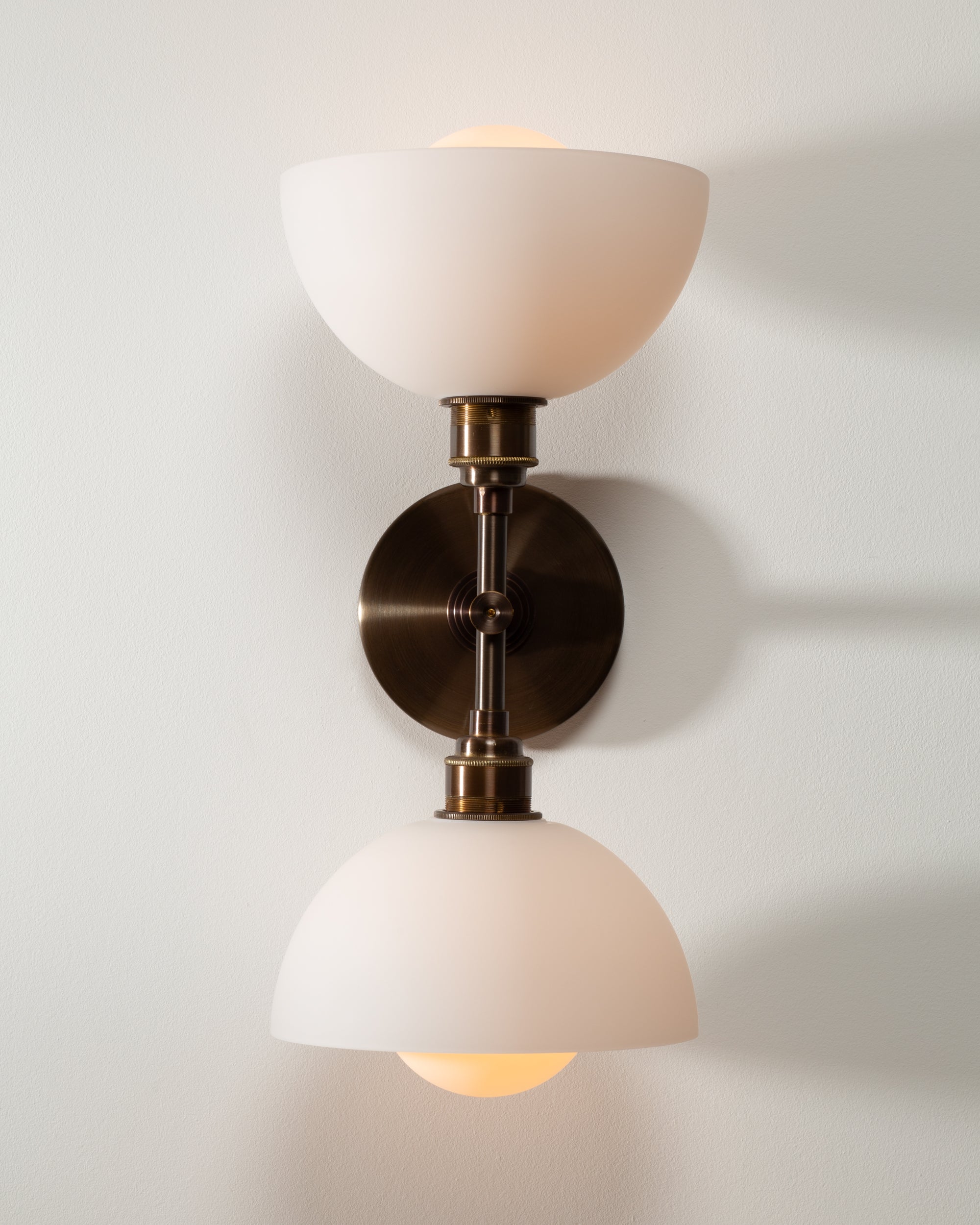 Double Matte White Glass Dome Wall