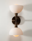 Double Matte White Glass Dome Wall