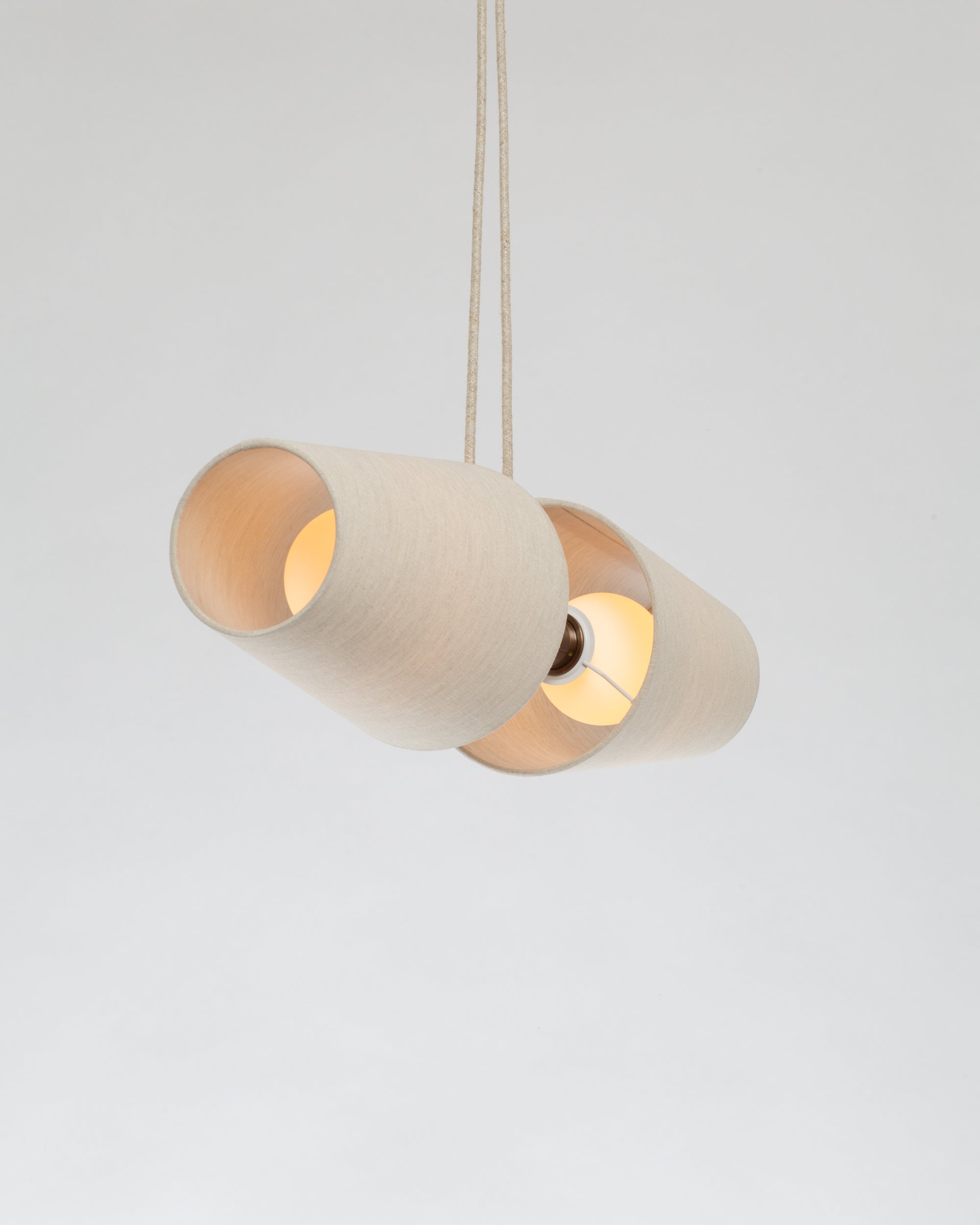 Double Natural Linen Cone Suspension