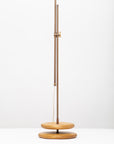 Fluted Double Sphere Smoked Oak Floor Lamp