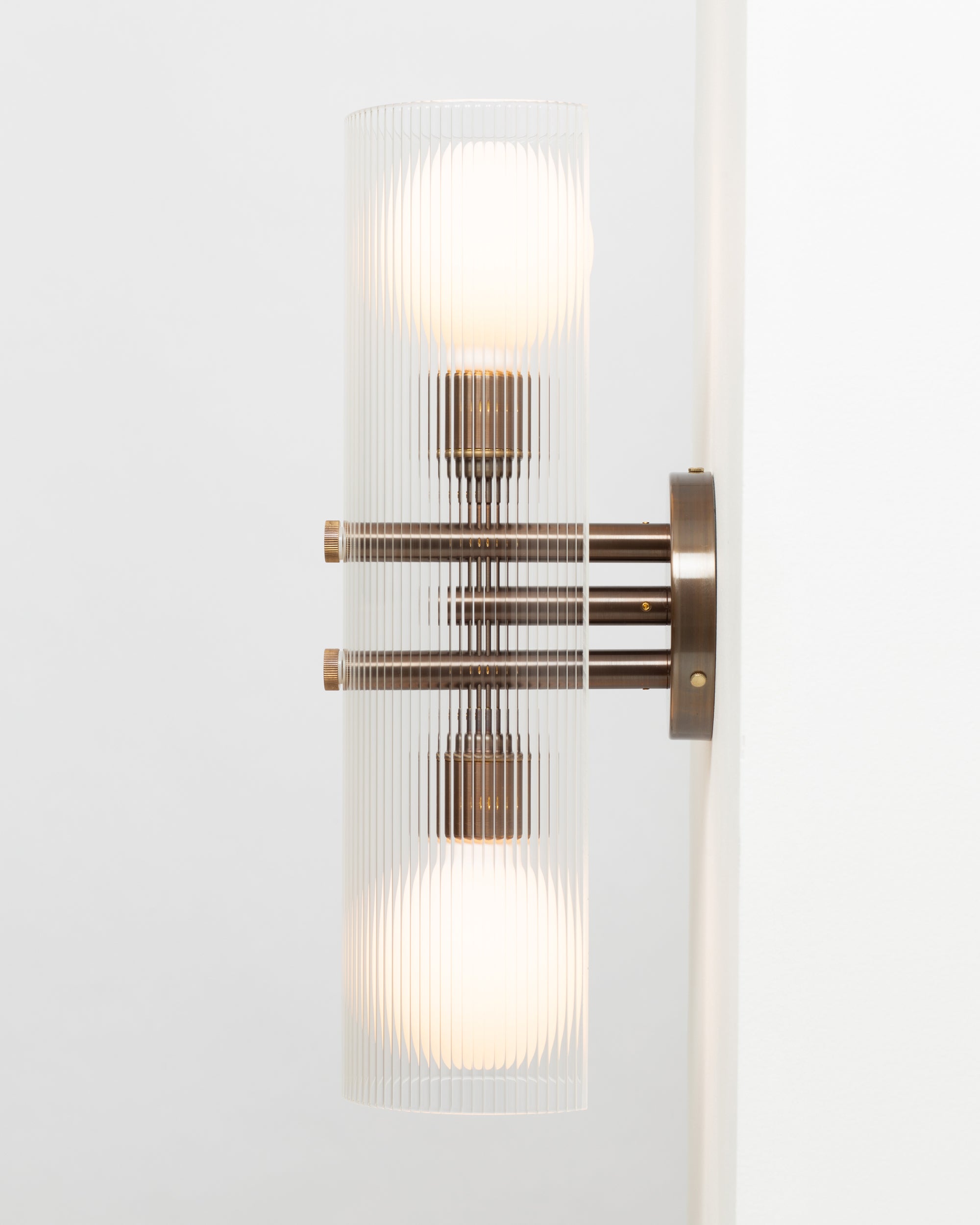 Fluted Double Sphere Wall Light