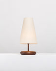 Natural Linen Cone Walnut Table