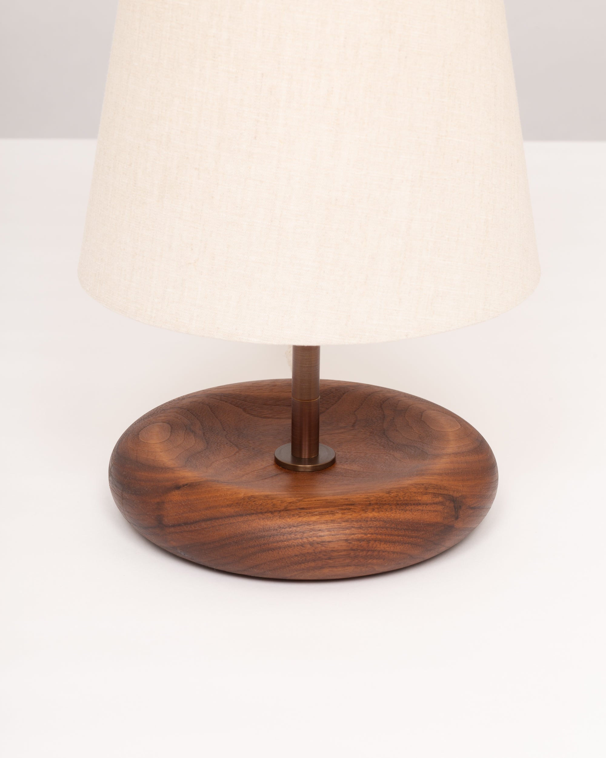 Natural Linen Cone Walnut Table