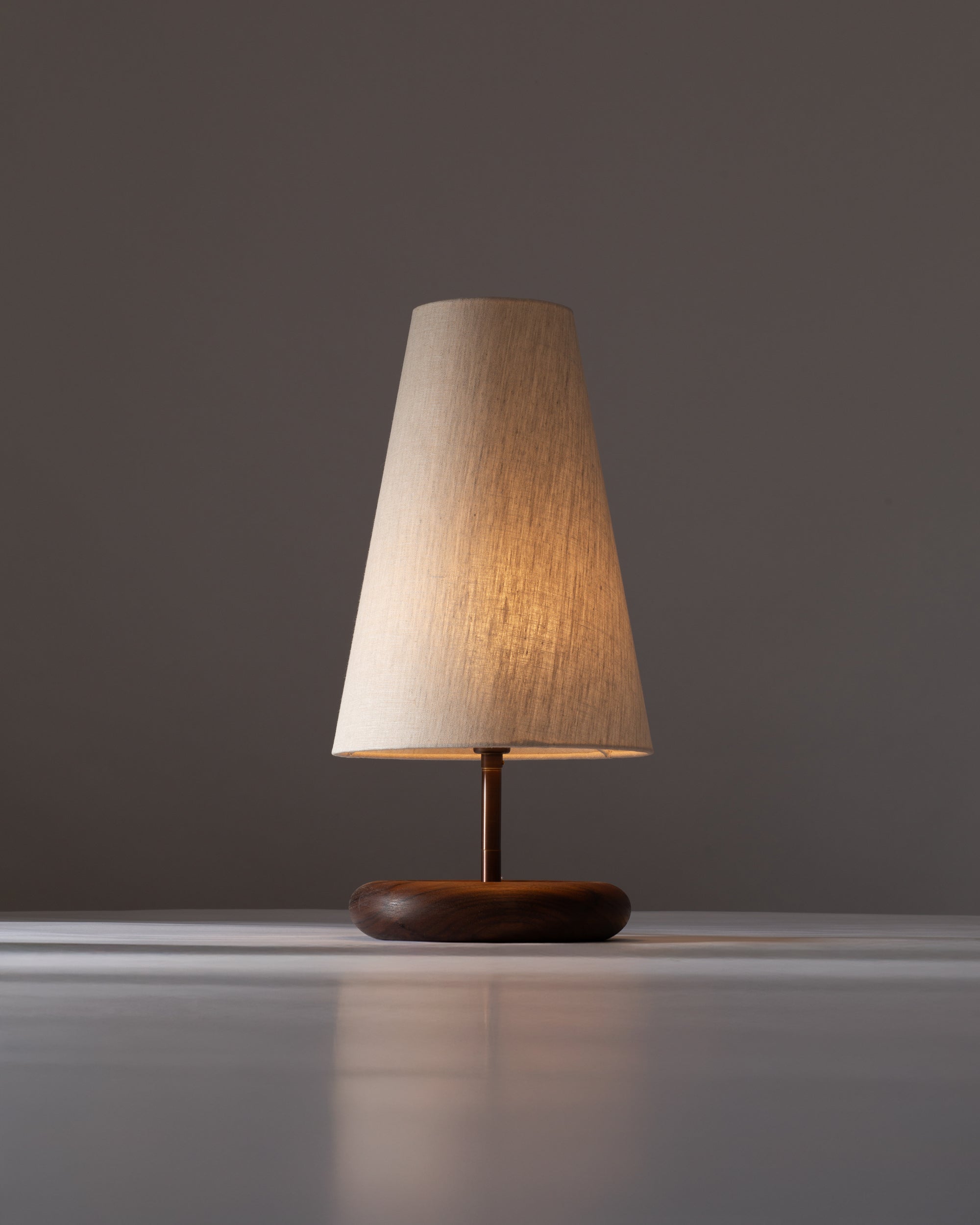 Natural Linen Cone Walnut Table