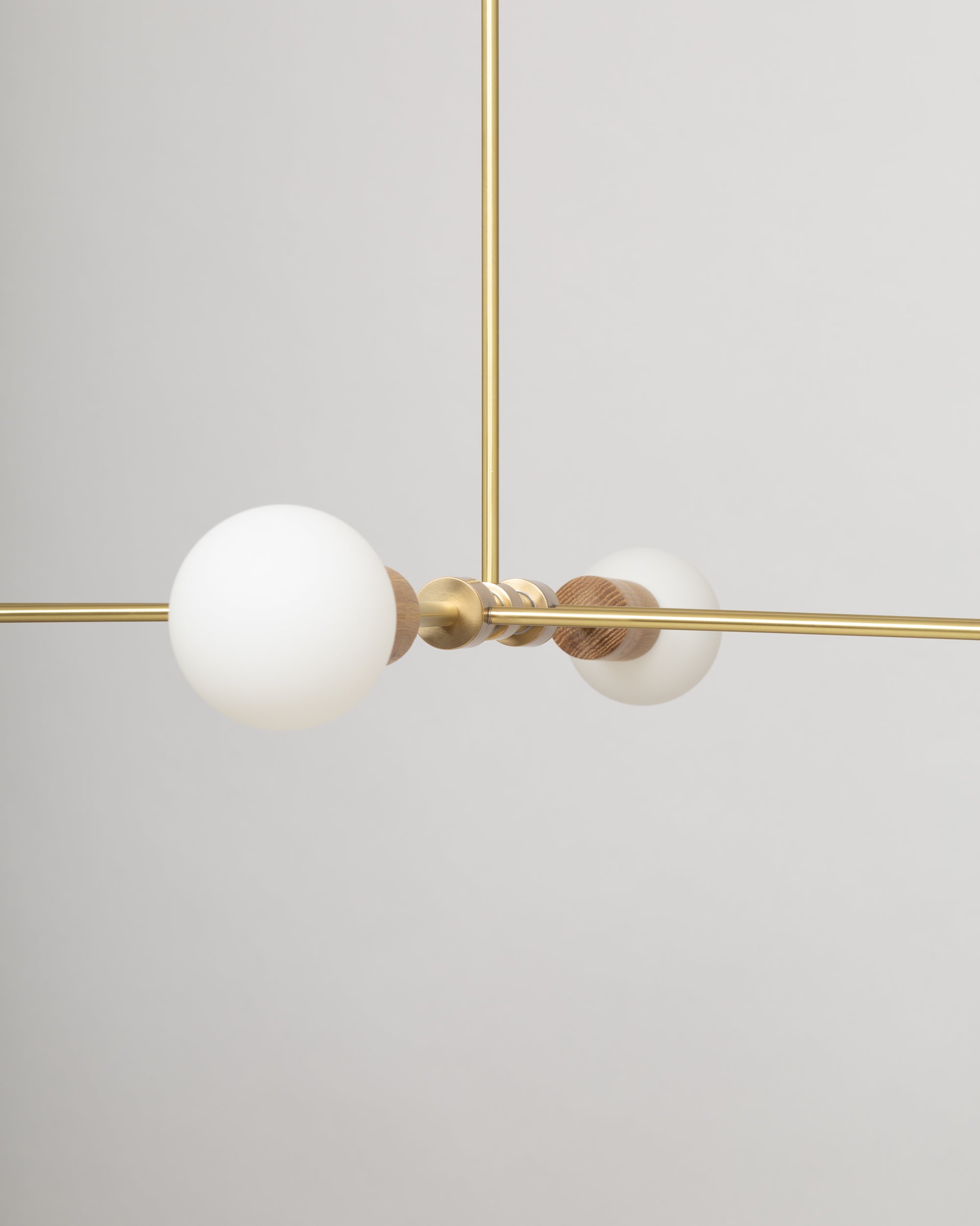 Oslo Six Sphere Dim to Warm Articulating Oak Pendant