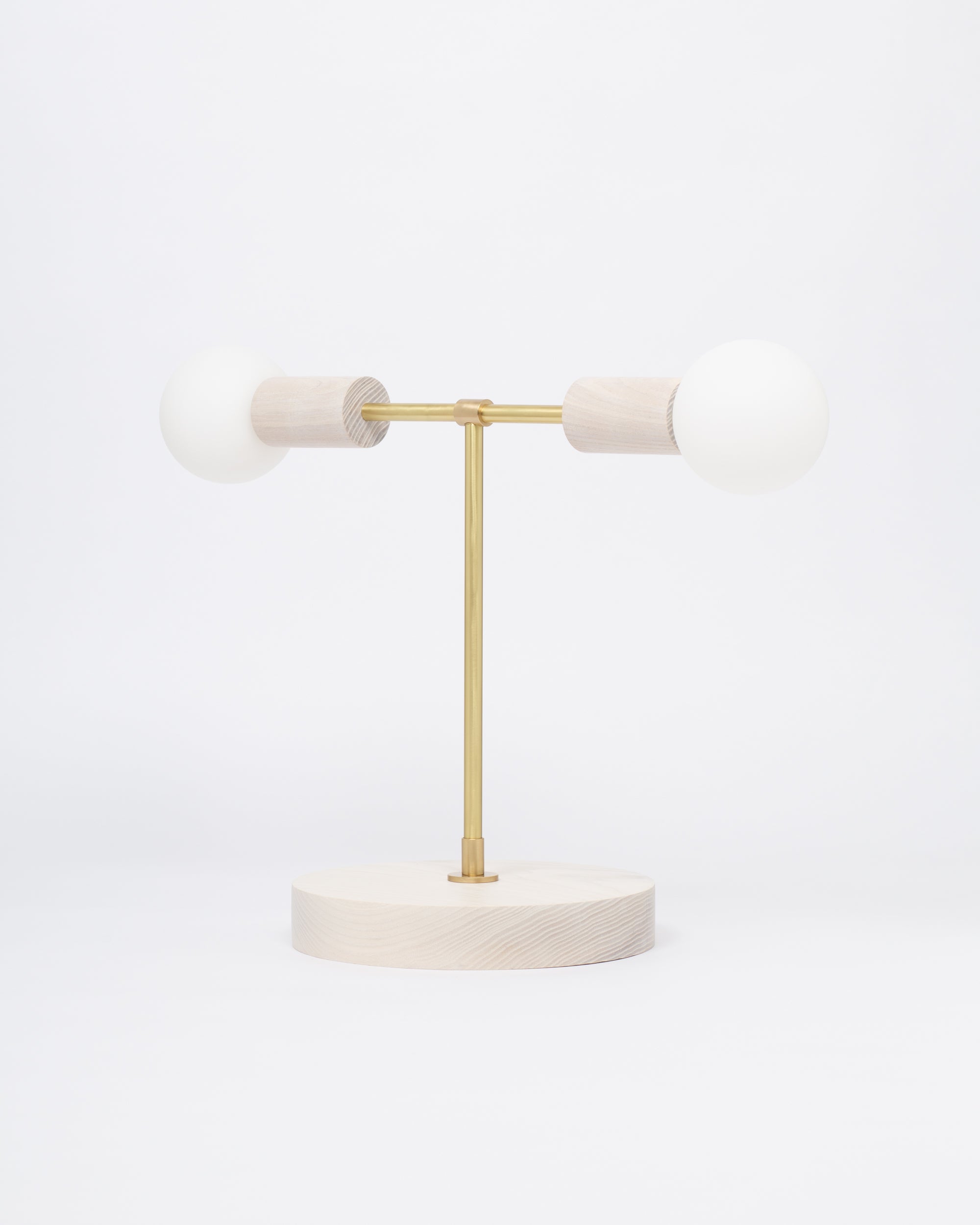Oslo White Ash Double Sphere Dim To Warm Table Lamp