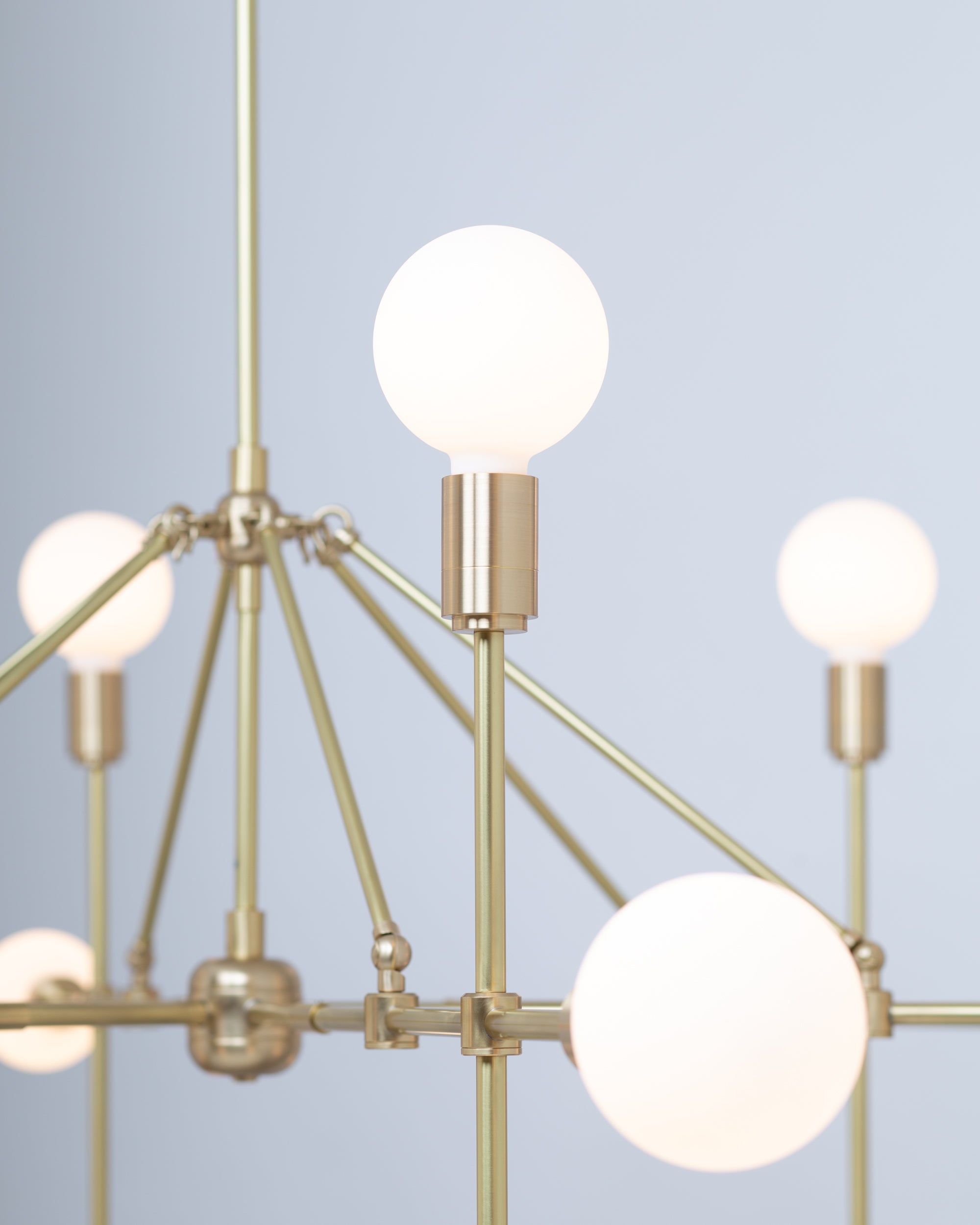Six Arm Eighteen Sphere Lobby Chandelier