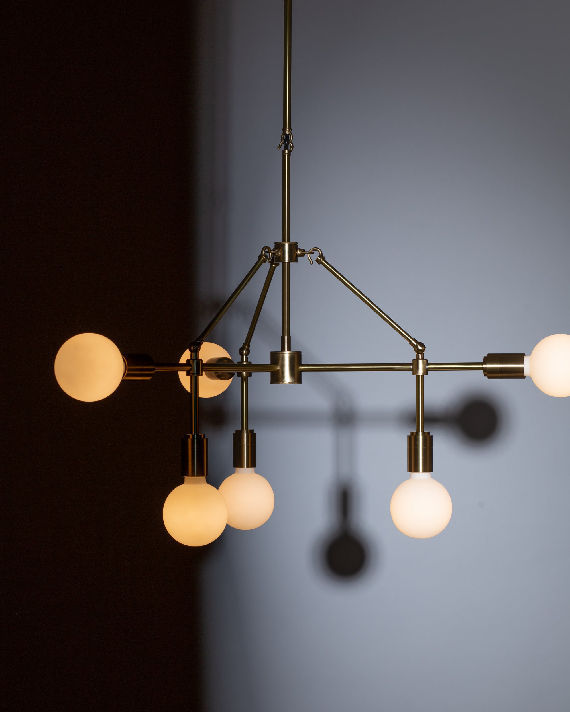 Three Arm Six Sphere Chandelier