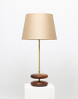 Walnut Pebbles Linen Table Lamp