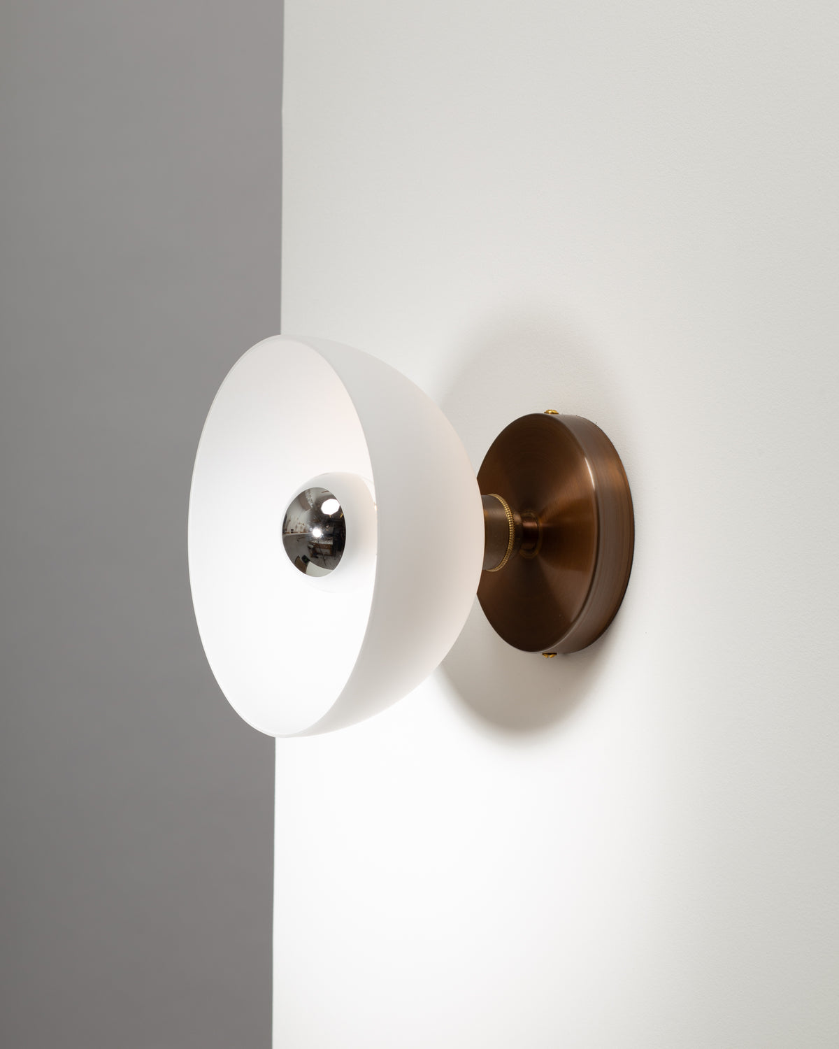 White Dome Silver Mirror Wall Light – alex booker studio