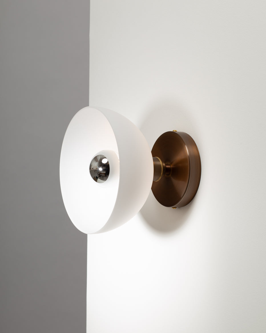 White Dome Silver Mirror Wall Light – alex booker studio