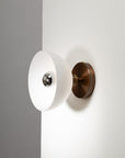 White Dome Silver Mirror Wall Light