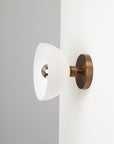 White Dome Silver Mirror Wall Light