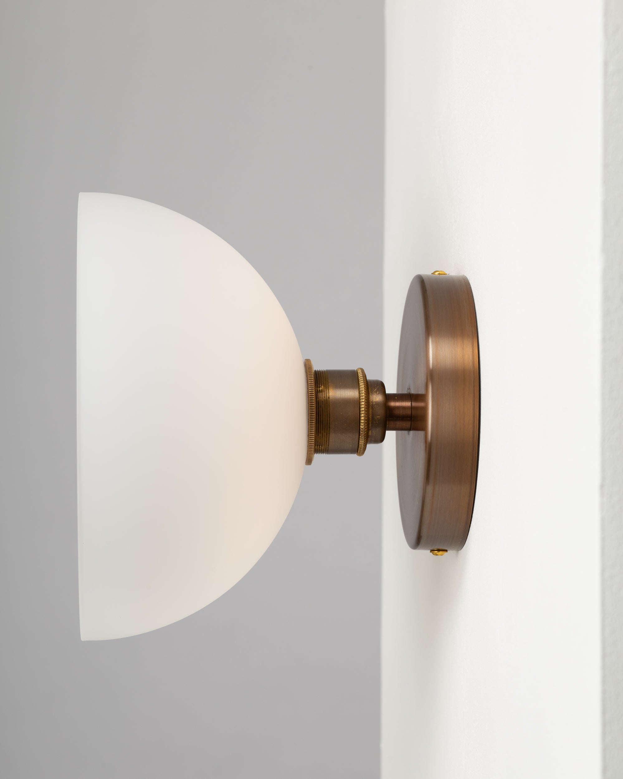 White Dome Silver Mirror Wall Light
