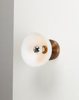 White Dome Silver Mirror Wall Light