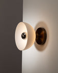 White Dome Silver Mirror Wall Light