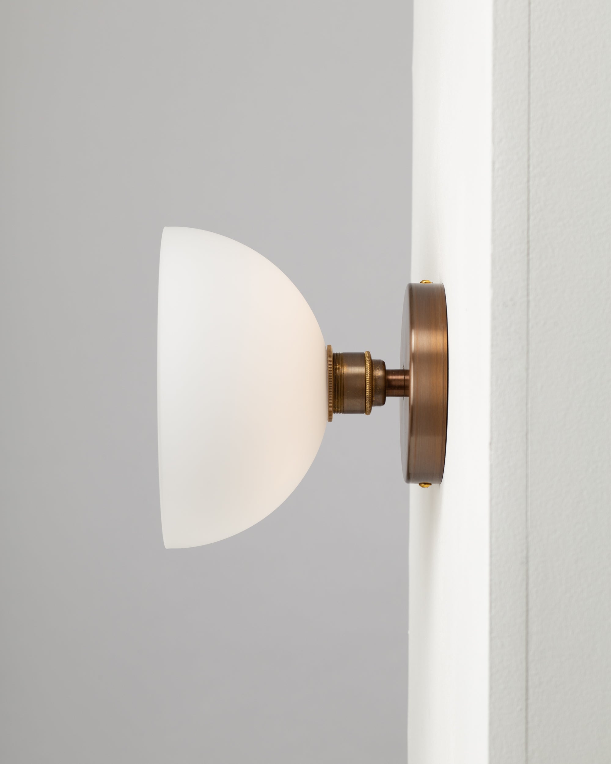 White Dome Silver Mirror Wall Light