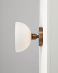White Dome Silver Mirror Wall Light