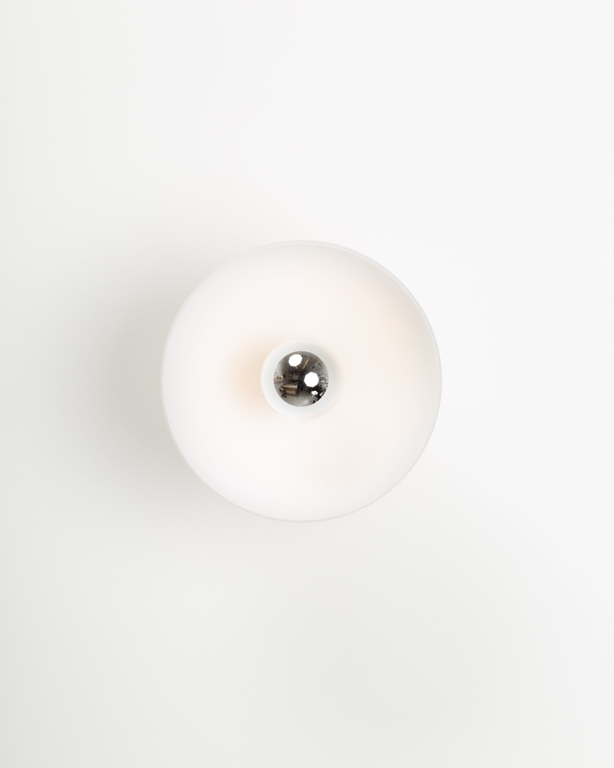 White Dome Silver Mirror Wall Light