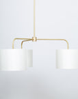 Three arm brass pendant porcelain silk
