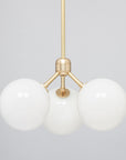 Drop 45 Triple Opal Globe Satin Brass Pendant