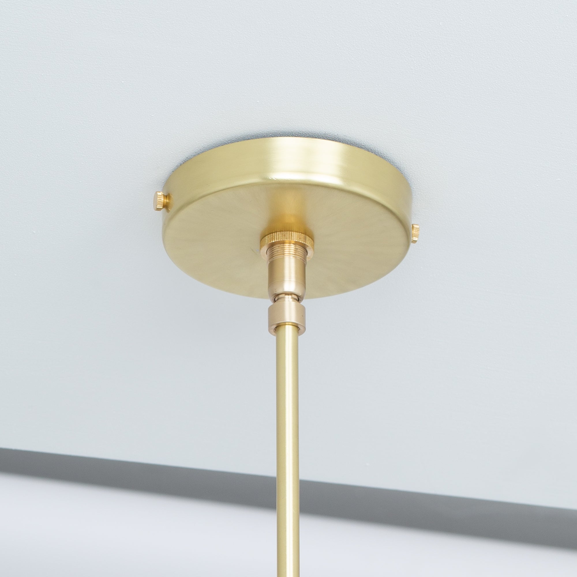 Pentamerous Matte Glass Sphere Satin Brass Pendant
