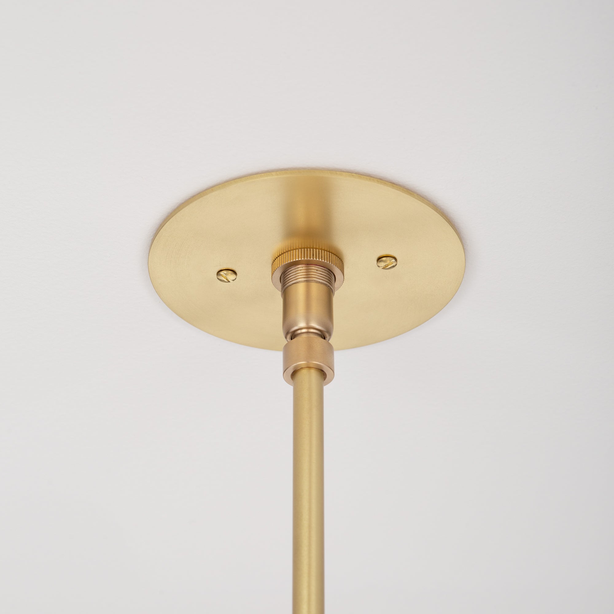 Pentamerous Matte Glass Sphere Satin Brass Pendant