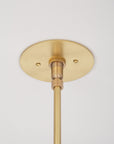 Pentamerous Matte Glass Sphere Satin Brass Pendant